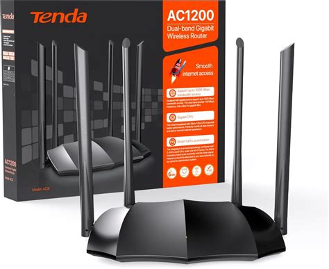 Tenda AC8 AC1200 MU-MIMO Wireless Gigabit Router, Wi-Fi Speed up to ...