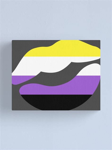 "Nonbinary Pride Flag Lips Emoji" Canvas Print by ScientistBird | Redbubble