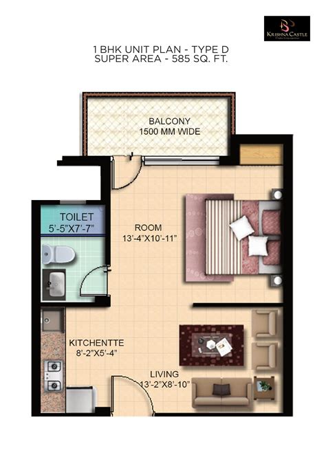 1 Bhk Floor Plan - floorplans.click