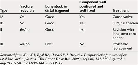 Classification of Postoperative Periprosthetic Fractures and Their... | Download Scientific Diagram