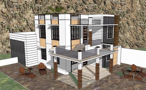 Sketchup Simple House Design Free Download Sketchup Plan Modern House ...