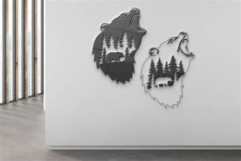 Bear Head Svg Vector Files, Digital Bear Dxf Silhouette, Cricut Tshirt Design, Wild Animal Eps ...