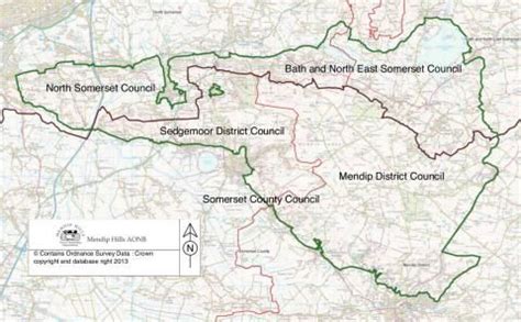 Mendip Hills AONB Local Authority Boundaries | Mendip Hills Area ... | Somerset county, North ...