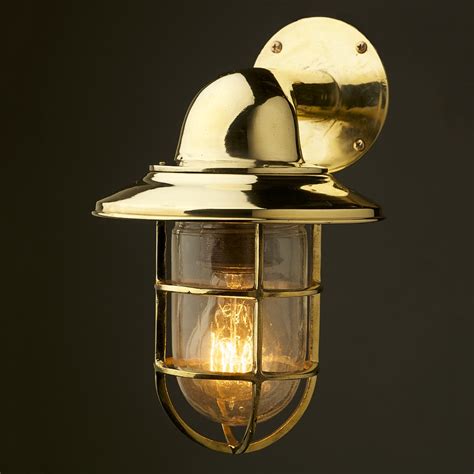 Vintage Ship Brass Shaded Bulkhead Wall Light • Edison Light Globes Pty Ltd