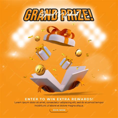 Premium PSD | Grand prize contest banner social media post template