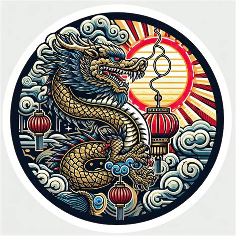 Premium Photo | The Chinese New Year with Dragon Icon and symbol in ...