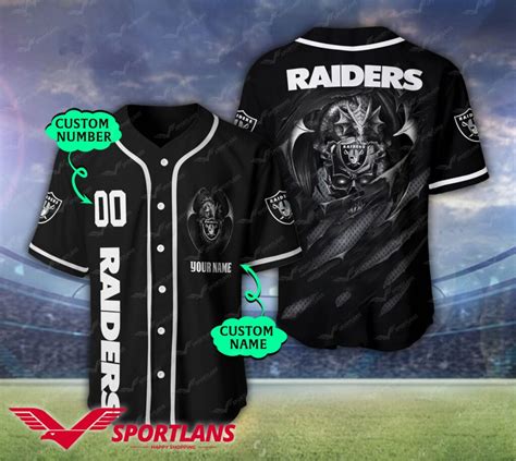 Raiders NFL 3D Personalized Baseball Jersey - Raidersfanworld.com