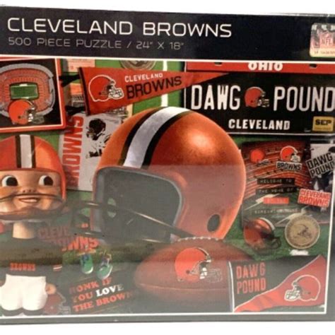 CLEVELAND | Toys | Jigsaw Puzzle Football Retro Nfl Cleveland And Browns 50 Pieces Pcs Ages 0 ...