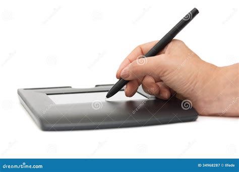 Electronic Digital Signature on Pad Stock Image - Image of sign ...