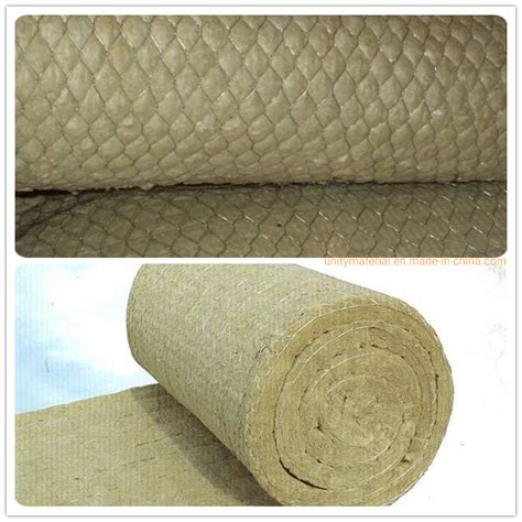 50mm Thickness Rockwool Blanket Heat Insulation Materials Mineral Rock Wool Rolls with Ss Wire ...