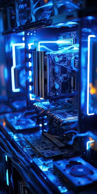 Premium AI Image | Closeup view of a custom built gaming PC with liquid ...