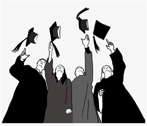 Graduate Cap Clipart, Graduations Caps In The Air Black - Graduation ...