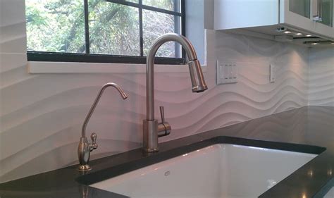 Kitchen Backsplash - Wave Panel Tile - Contemporary - Kitchen - Austin - by Custom Surface Solutions