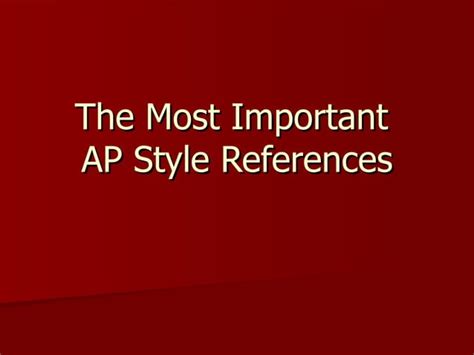 Introduction To Ap Style