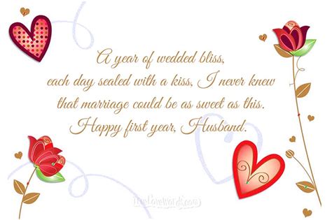 1st Wedding Anniversary Wishes for Your Husband » True Love Words