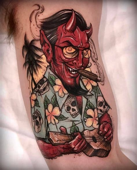 Satan On Vacation by @varotattooer at Lighthouse Tattoo in Seoul South ...