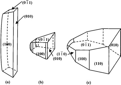 Indexed morphology of the crystals shown in Figure 5 obtained from ...