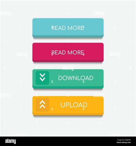 Web buttons flat design. Web and ui application color button icon for modern website. Buttons ...