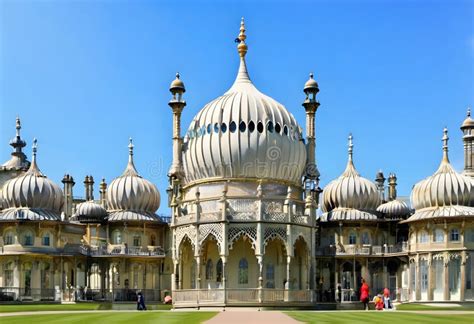 A View of Brighton Pavilion Stock Illustration - Illustration of ferry ...