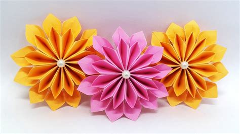 DIY Paper Flowers easy making tutorial (Origami Flower) - Paper Crafts I... | Paper flowers diy ...