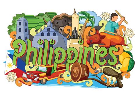 Doodle showing Architecture and Culture of Philippines. Vector illustration of D , #sponsored, # ...