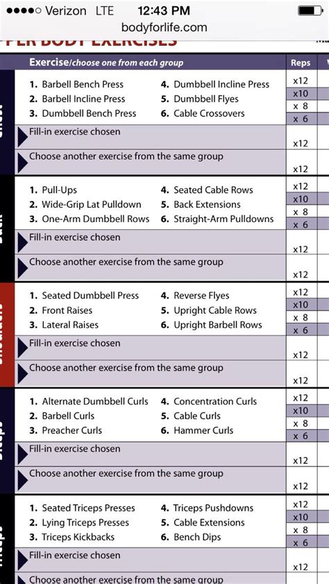 Upper body. BFL Body For Life Workout, Full Body Workout Plan, 6 Pack Abs Workout, Best Workout ...