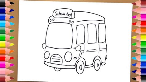 Drawing School, Drawing For Kids, School Bus, Coloring For Kids ...