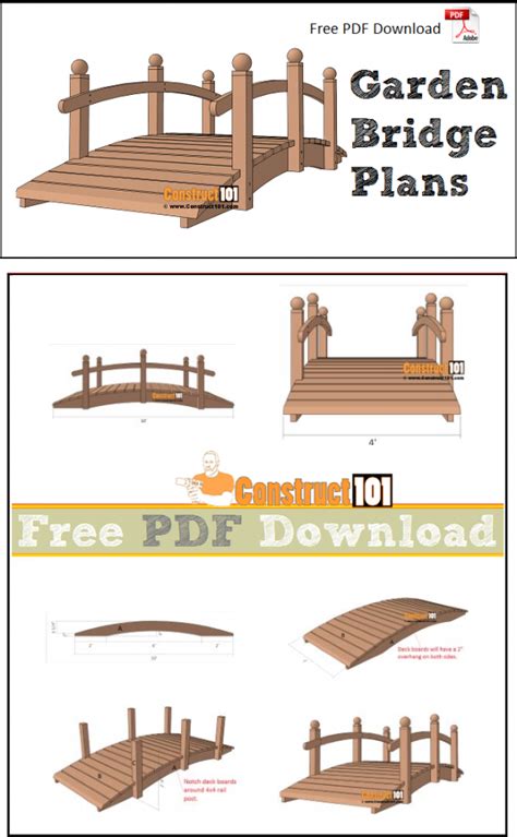 Arched Garden Bridge Plans - PDF Download - Construct101