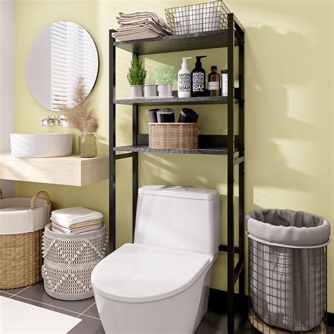 ODIKA Over The Toilet Storage Shelf, 3-Tier Over-The-Toilet Space Saver Organizers, Freestanding ...