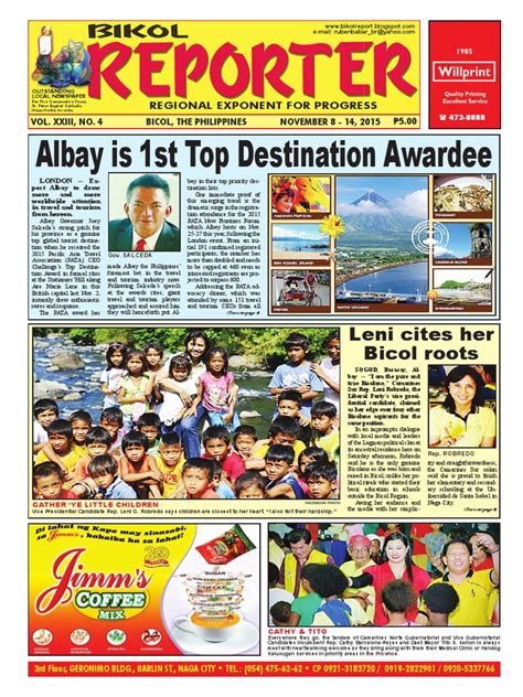 Bikol Reporter November 8 - 14, 2015 Issue | PDF | Tourism | Foreign ...