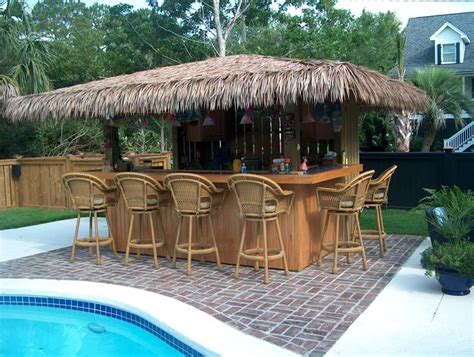 Outdoor tiki bar, Backyard bar, Backyard