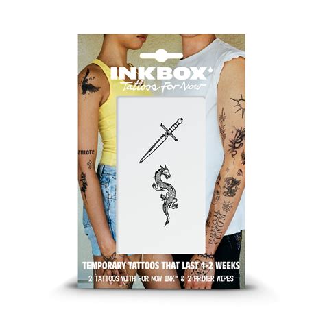 Inkbox Temporary Tattoos, Sword & Dragon - 2 Pack - Walmart.com