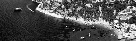 Panoramic Aerial View of Marina Piccola Beach in Capri from Dron Stock ...