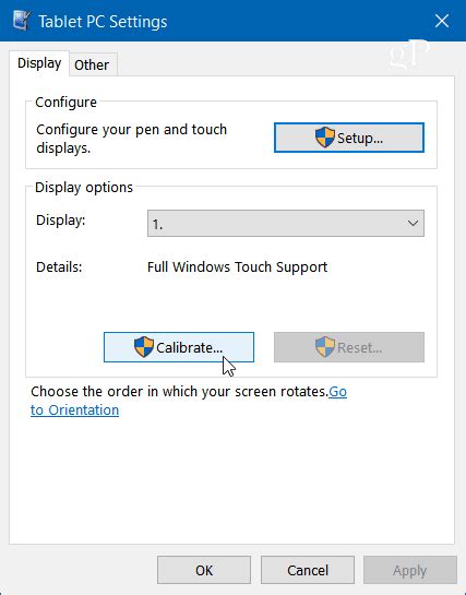 How to Calibrate a Windows 10 Touch Screen