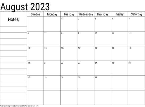 Top 5 Picks For Printable August 2023 Calendars - CalendarsReview