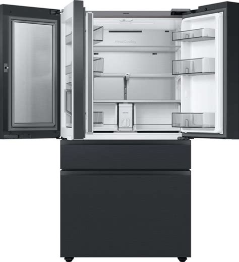 Samsung Bespoke 23 Cu. Ft. Black Matte Steel French Door Refrigerator ...