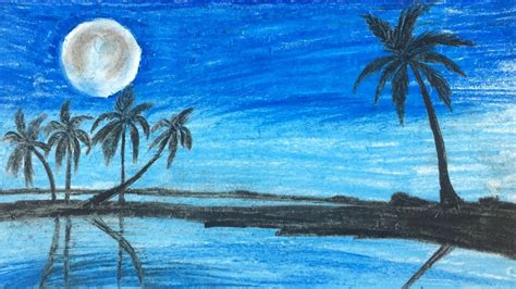 Moonlight Night Scenery Drawing Easy | Night scenery, Easy drawings, Scenery