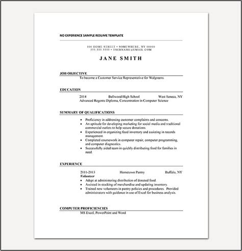 It Resume Examples No Experience - Resume Example Gallery