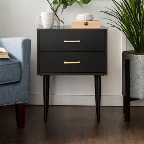 Olivia Black Two-Drawer Side Table | Pier 1 | Side tables bedroom ...