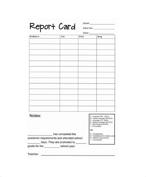 10+ Sample Report Cards – PDF, Word, Excel | Sample Templates