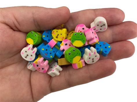 Pack of 30 Mini Animal Erasers for Kids Miniature Desk Pet | Etsy