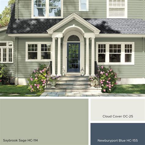 Benjamin Moore Saybrook Sage | House paint exterior, Exterior paint ...