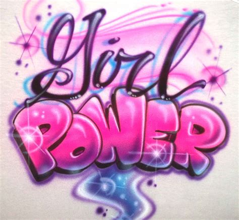 Girl Power airbrushed Shirt | Airbrush shirts, Airbrush designs, Graffiti designs