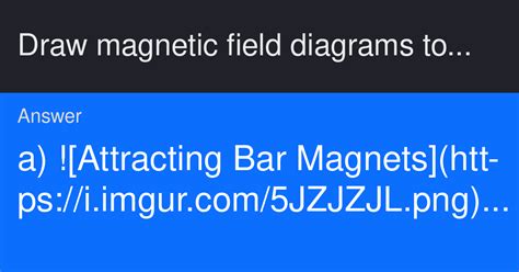 Draw magnetic field diagrams to show two bar magnets: a attracting each other b repelling each ...