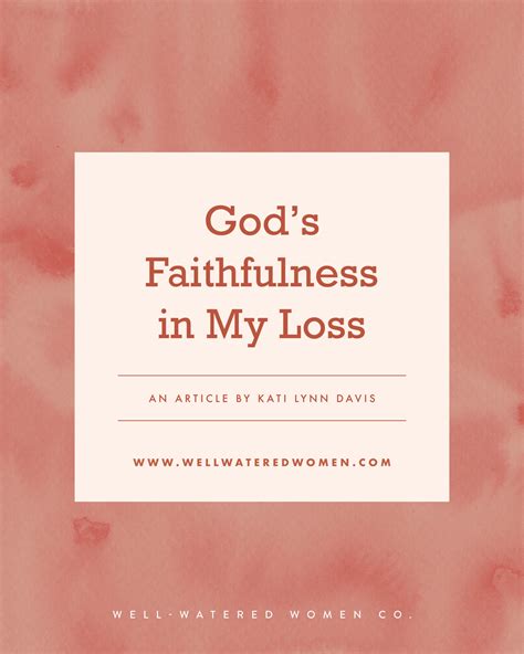 God's Faithfulness in My Loss – Well-Watered Women