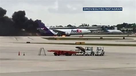 FedEx plane catches fire while landing at Ft. Lauderdale airport - ABC7 ...