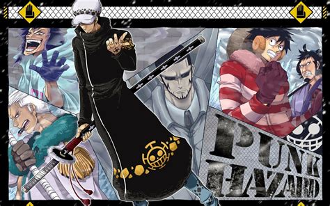 One Piece HD Wallpaper: Luffy, Smoker, and Law in Punk Hazard