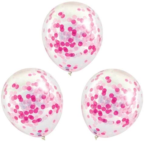 Confetti Balloons 3pk - Pink