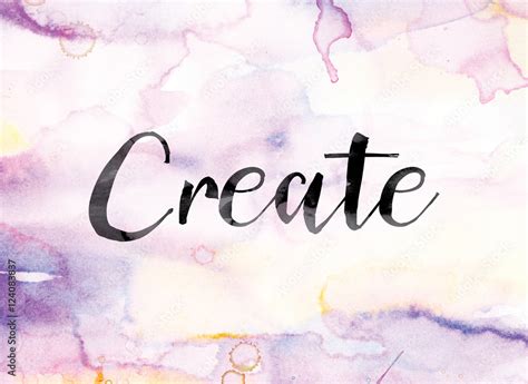 Create Colorful Watercolor and Ink Word Art Stock Illustration | Adobe ...