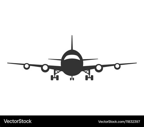 Icon of plane airplane symbol front view aircraft Vector Image